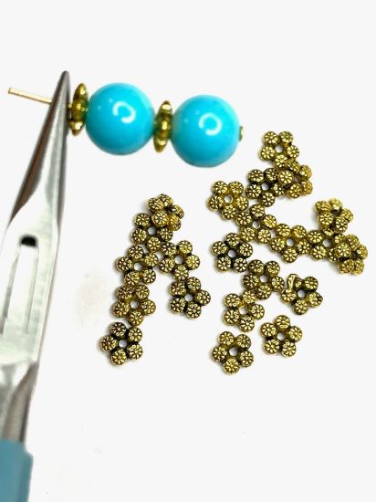 Picture of Metal Bead Spacer Flower 7mm Antique Gold x20