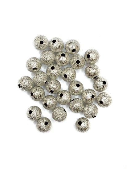 Picture of Stardust Bead 8mm Silver Tone x25