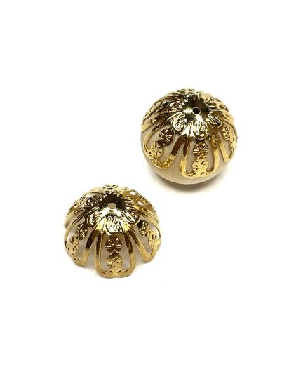Picture of Bead Cap 20mm Gold Tone x2