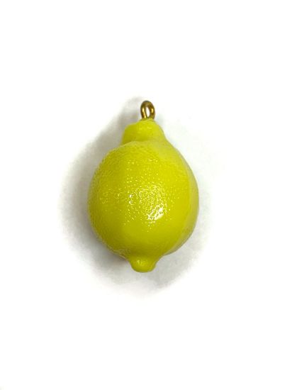 Picture of Vintage Acrylic Pendant Lemon 31mm Yellow x1