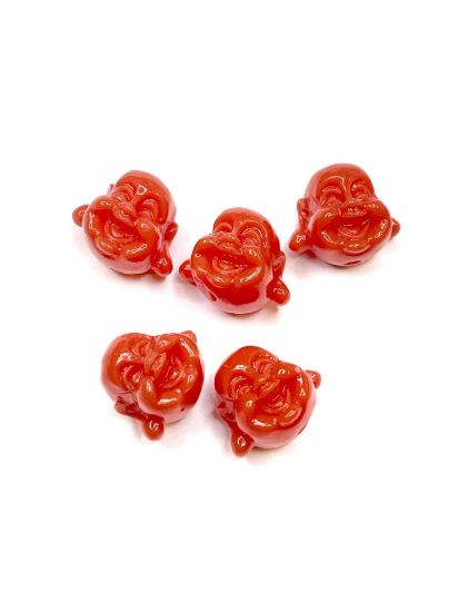 Picture of Acrylic Bead Buddha 13mm Red x5