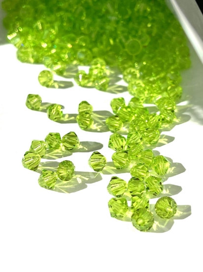 Picture of Preciosa Bead Rondell 4mm Limecicle x100 