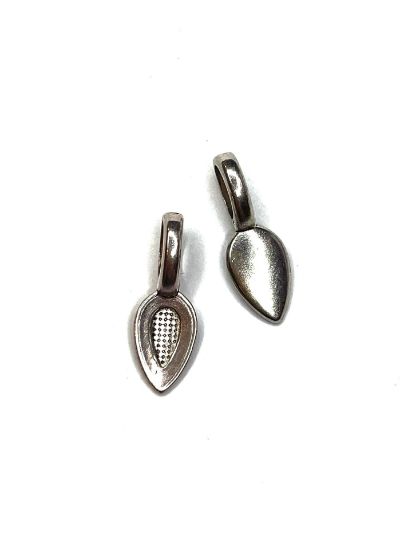 Picture of Bail glue-on leaf design 11x7mm Silver x10