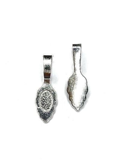 Picture of Bail glue-on leaf design 15x8mm Silver Tone x10