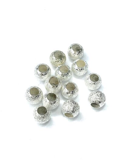 Picture of Metal Bead 8mm w/ 5mm hole Silver Tone x20