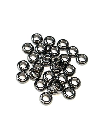 Picture of Metal Spacer Bead 7x3mm w/ 4mm hole Gunmetal Tone x20