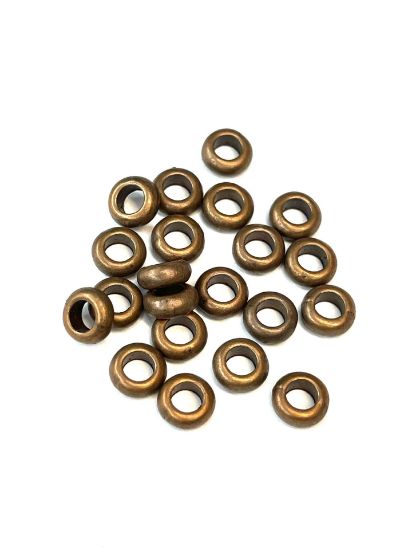 Picture of Metal Spacer Bead 7x3mm hole 4mm Copper Tone x20