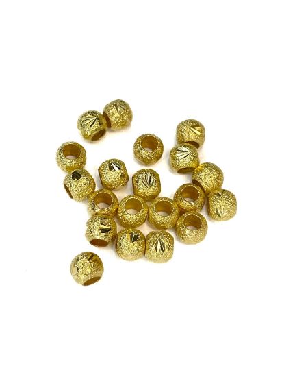 Picture of Metal stardust Spacer Bead 6mm hole 3mm Gold Tone x20