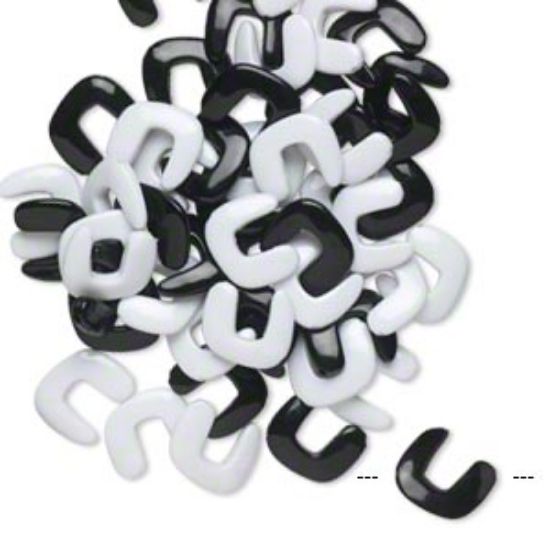 Picture of Acrylic Bead Asymmetrical 28x26mm Black and White x50