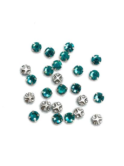 Picture of Czech Rose Montee SS16  4mm Silver Teal x10 