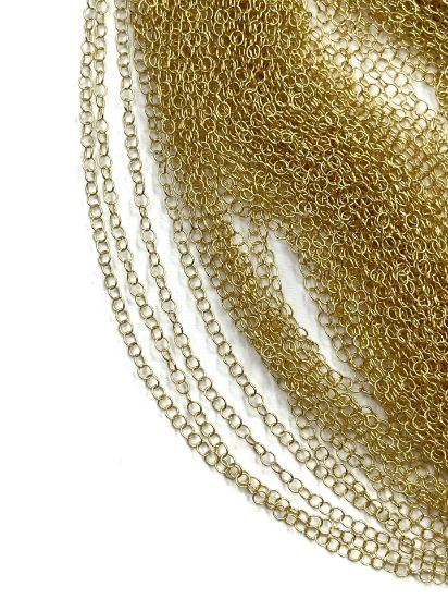 Picture of Chain Oval 1.5mm Closed Rings Gold Plated x1m