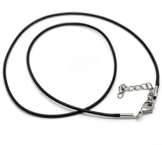 Picture of Wax Cord Choker Necklace 45cm Black x1