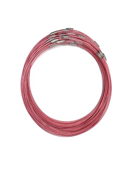 Picture of Stainless Steel Wire Choker Necklace 45cm 1mm Rose x1