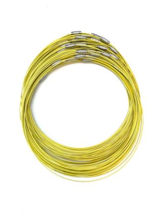 Изображение Stainless Steel Wire Choker Necklace 45cm 1mm Yellow x1