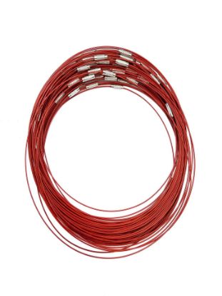 Изображение Stainless Steel Wire Choker Necklace 45cm 1mm Red x1