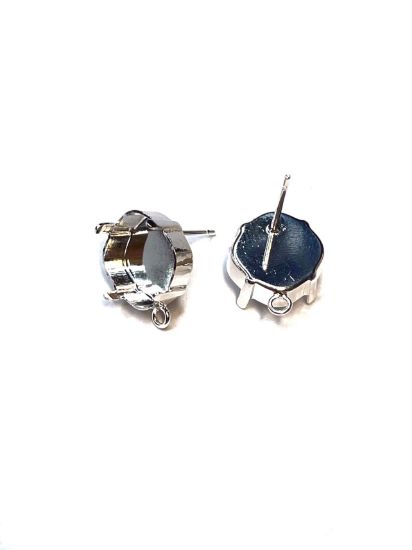 Picture of Premium Ear Stud 4470 12mm square w/ loop 999 Silver Plate x2