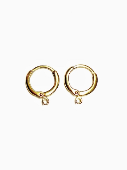 Picture of Premium Earring leverback 14mm w/loop  24kt Gold Plated x2