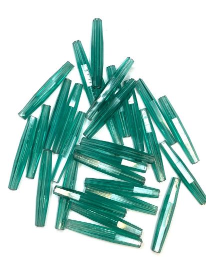 Picture of Vintage Acrylic Bead Tube 30x5mm Green x20