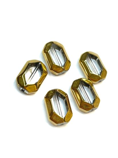 Picture of Glass Bead 16x11mm Crystal Gold x5