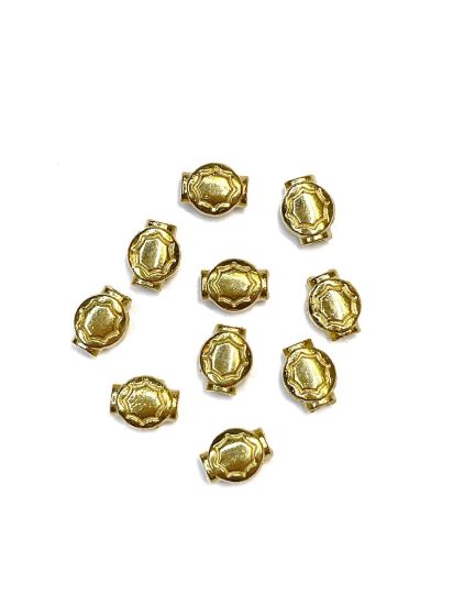 Picture of Metal Bead Sun 8mm Gold Plate x10