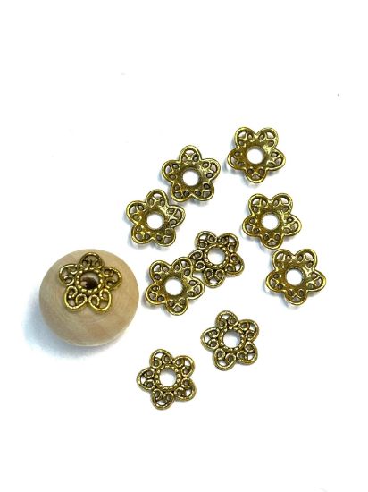 Picture of Large hole Bead Cap 10mm Gold Tone x20