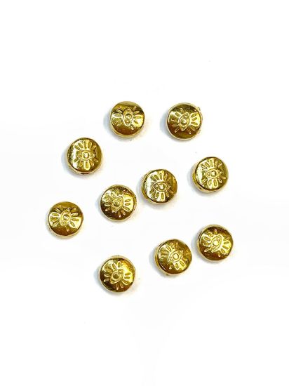 Picture of Metal Bead Eye 6mm Gold Plate x10