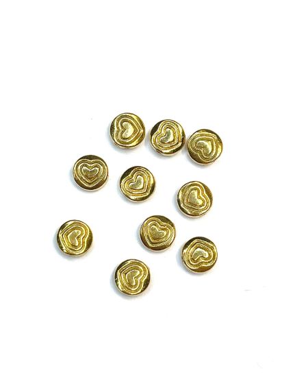 Picture of Metal Bead Heart 7mm Gold Plate x10