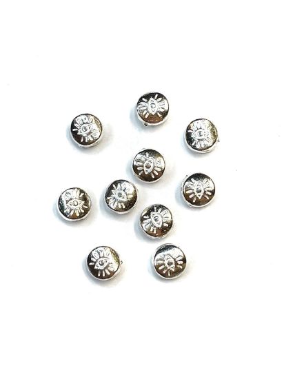 Picture of Metal Bead Eye 6mm Silver Plate x10