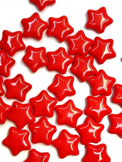 Picture of Flat Star Bead 12mm Coral x15