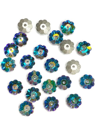 Picture of Embroidery Crystals 3700 Flower Sew-on 8mm Crystal AB x10