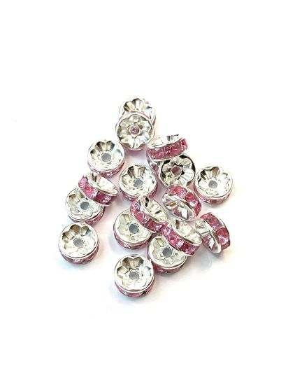 Picture of Rondelle Strass 5mm Zilver/Rose x10