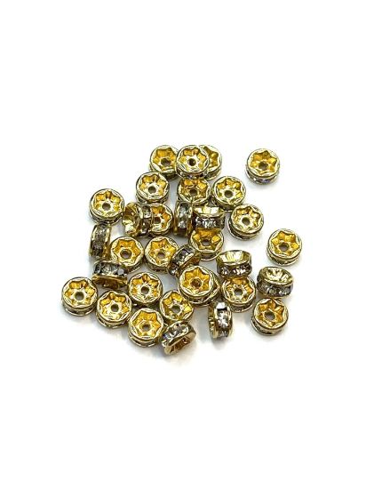 Picture of Rondelle Strass 5mm Gold/Crystal x10