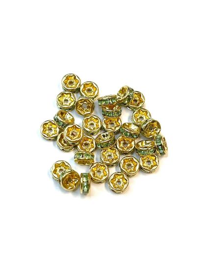 Picture of Rondelle Strass 5mm Gold/Erinite x10 