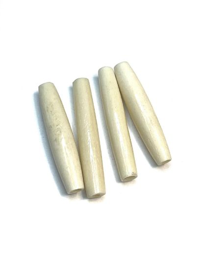 Picture of Bone Hair Pipe Bead 38x5mm White x4