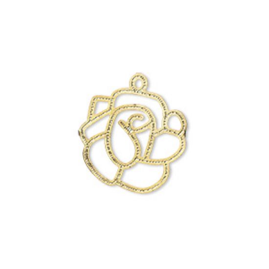 Picture of Filigree Fancy Rose 17x17mm Gold Tone x1