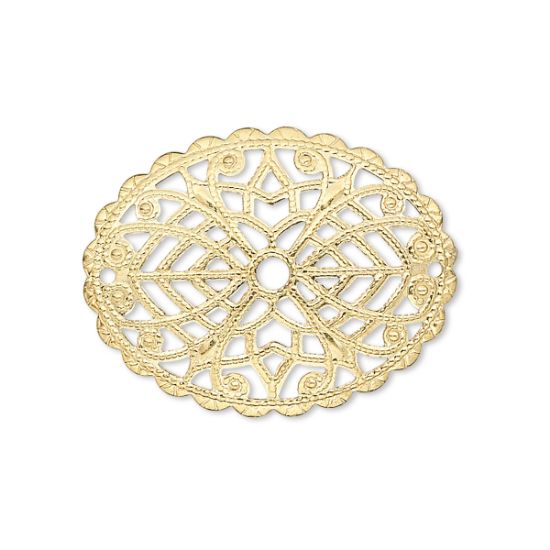 Picture of Filigree Oval 30x23mm Gold Tone x1