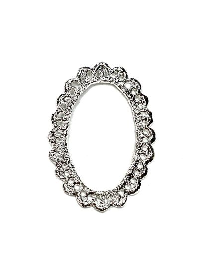 Picture of Filigree Oval Lace 40x28mm Silver Tone x1