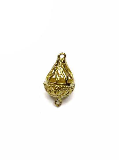Picture of Component Filigree Drop 20x12mm w/ 2 loops Gold Plate x1