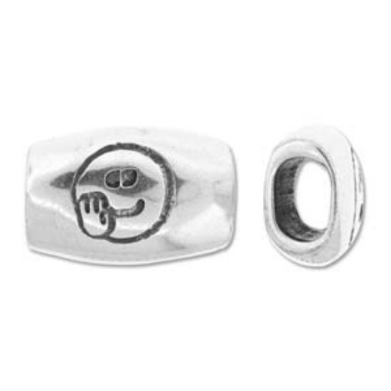 Picture of Licorice Spacer 19x30mm 10x7mm Emoticon Hello Antiqued Silver x1 