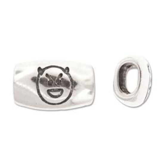 Picture of Licorice Spacer 19x30mm 10x7mm Emoticon Angry Antiqued Silver x1