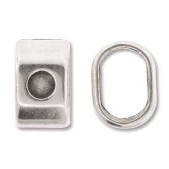 Picture of Licorice Spacer 13,5x8mm 10x7mm w/ dimple for SS16 flat back Antiqued Silver x1