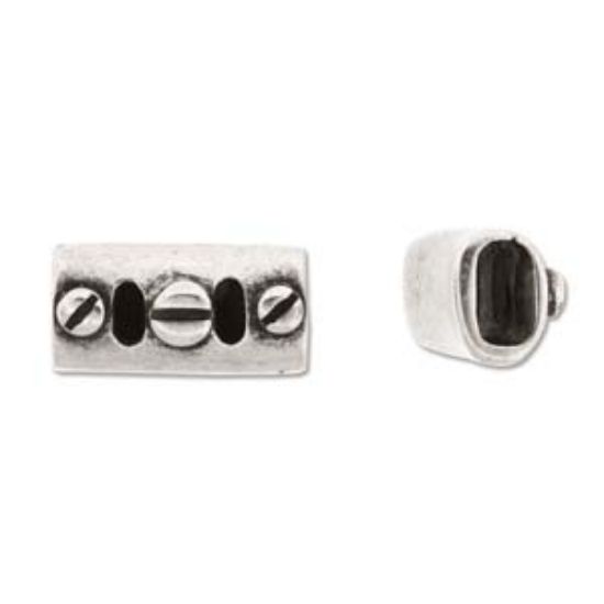 Picture of Licorice Spacer 27x14mm 10x7mm Screws Antiqued Silver x1