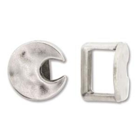 Picture of Licorice Spacer 16x11mm 10x7mm Half Moon Antiqued Silver x1