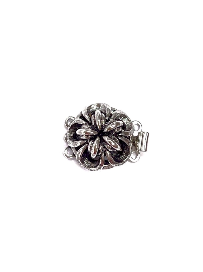 Picture of Neumann Clasp Box Flower 14mm 3-strand Palladium Plated x1