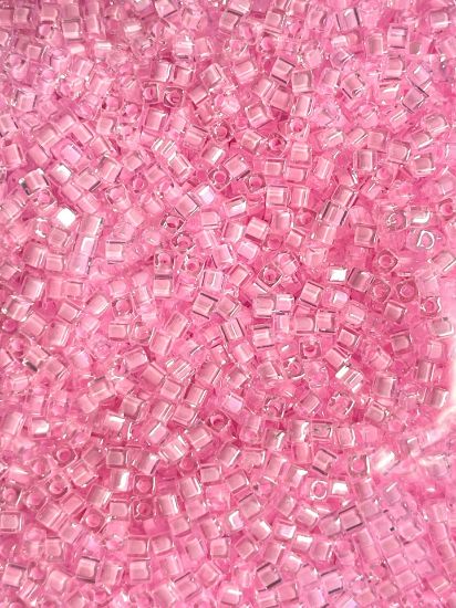 Picture of Miyuki Cubes 1.8mm 207 Crystal Lined Pink x10g