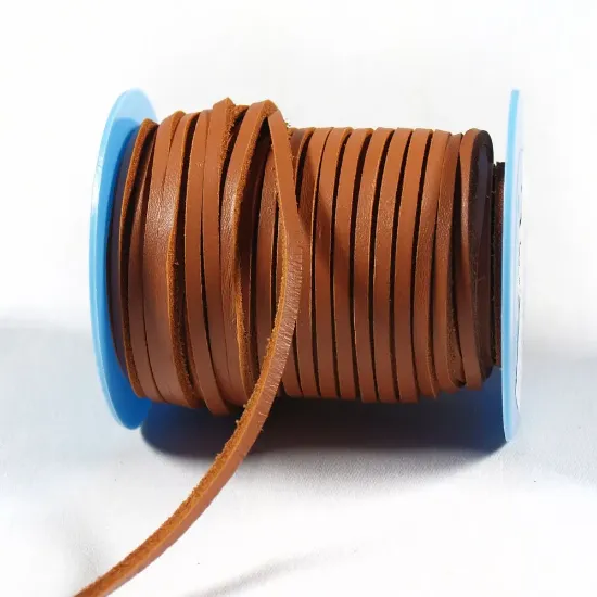Picture of Flat Nautic Leather Cord 3.5mm Camel x1m