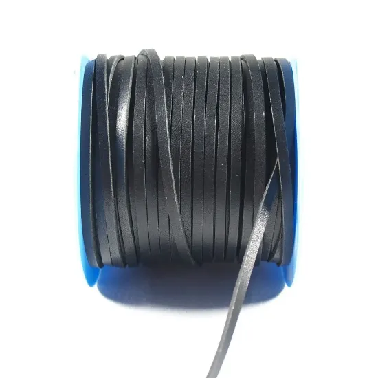 Picture of Flat Nautic Leather Cord 3.5mm Black x1m