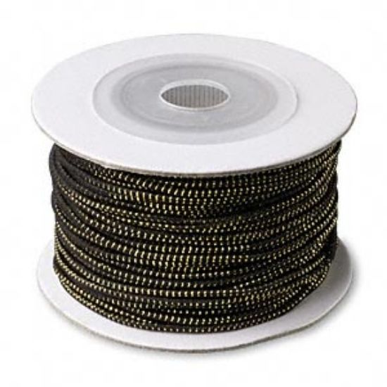 Picture of Elastic Cord 1mm Black with Gold x5m