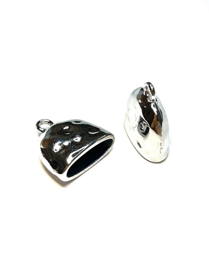 Picture of Cord End Oval Flat Ø17x6mm w/ loop Silver Tone x1