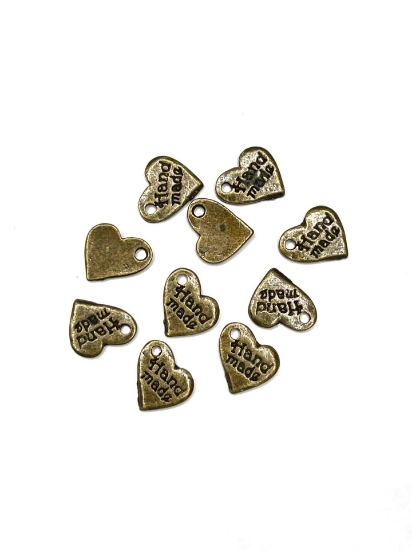 Picture of Charm DIY Handmade Label Tag 8mm Antique Bronze x10